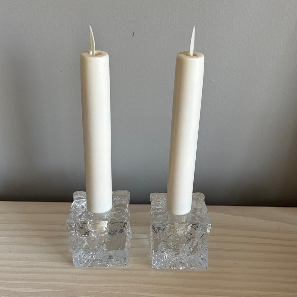 MCM Glass Cube‎ Candle Holders
